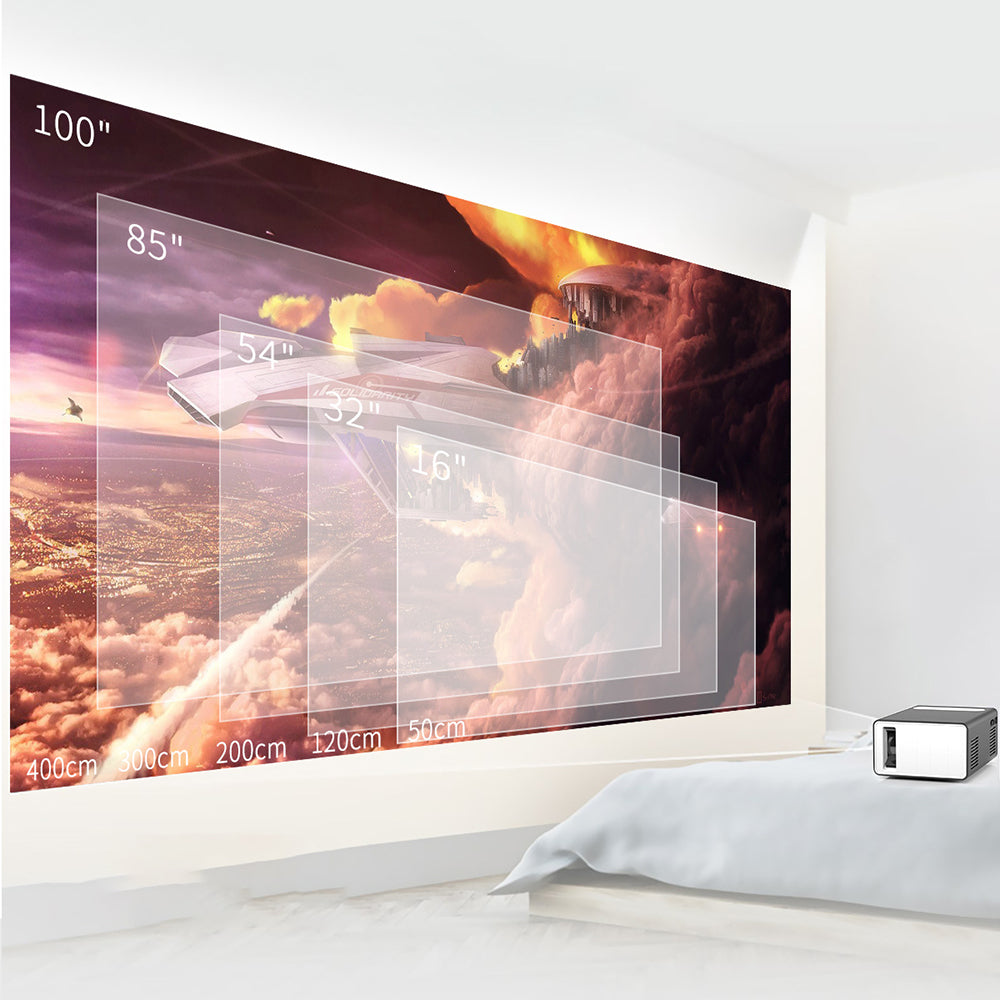 T300 Portable HD LED Home Projector Children Present Video TV Movie Party Game Entertainment Projector for Home Bedroom Living Room