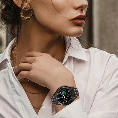For Huami Amazfit Bip 1S/GTR 42mm/GTS/Bip Lite Soft Durable Top Layer Genuine Leather Wrist Strap Wave Stitching Lines Watchband