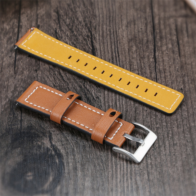 For Huawei Watch GT 2e/ Watch GT 2 46mm/ Watch GT 42mm/46mm Replacement Cowhide Genuine Leather Smart Watch Strap Adjustable Wrist Band
