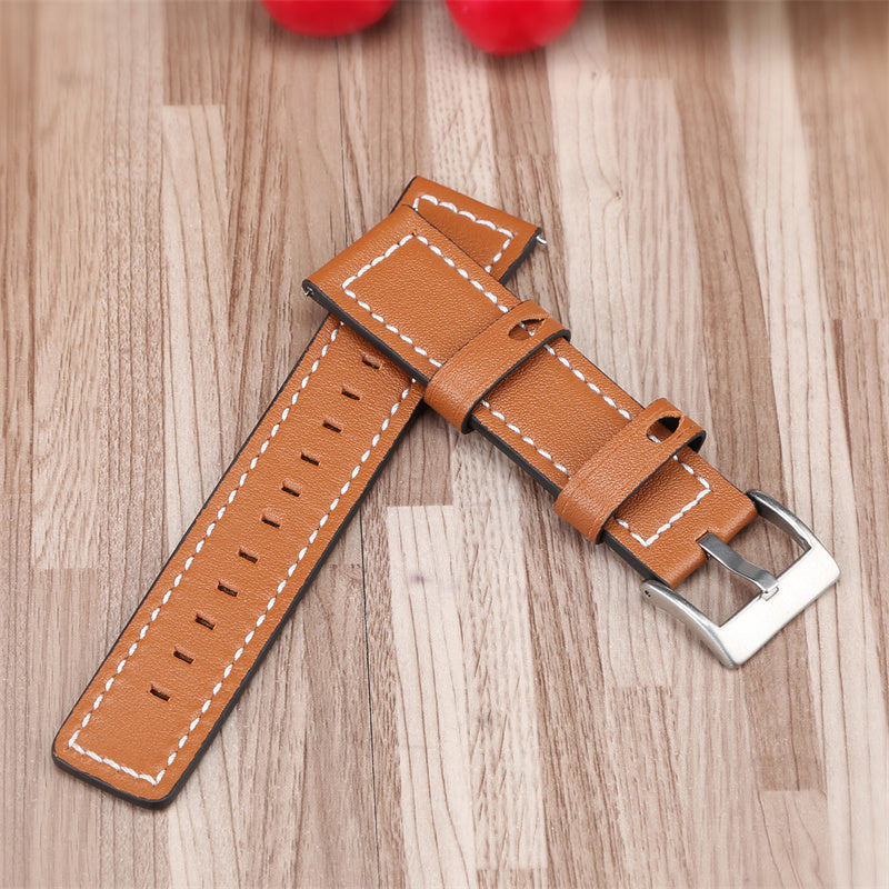 For Huawei Watch GT 2e/ Watch GT 2 46mm/ Watch GT 42mm/46mm Replacement Cowhide Genuine Leather Smart Watch Strap Adjustable Wrist Band