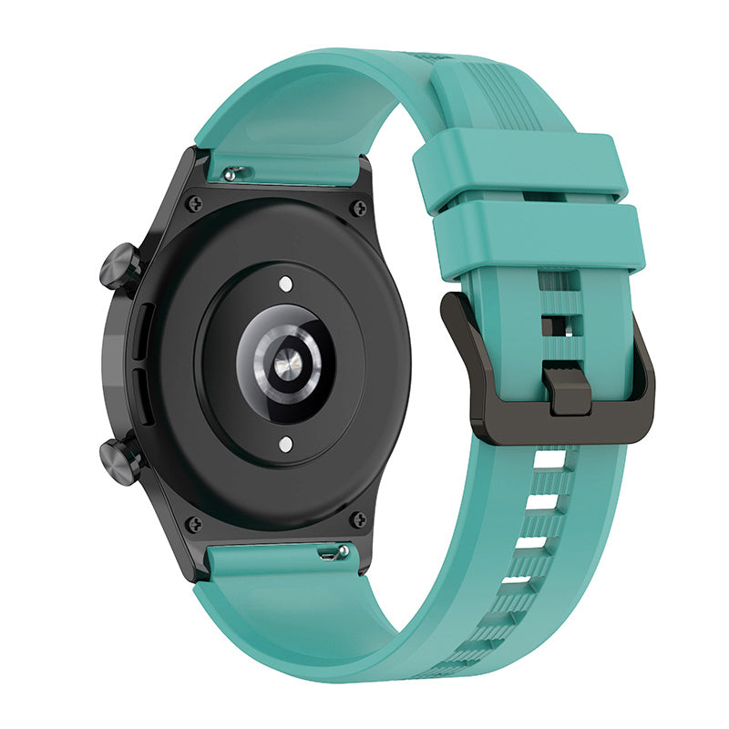 For Honor Watch GS3 Stripe Design Silicone Watch Strap 22mm Replacement Wrist Band with Stainless Steel Buckle