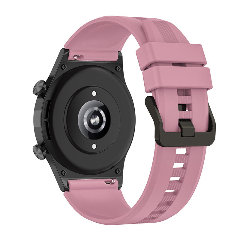 For Honor Watch GS3 Stripe Design Silicone Watch Strap 22mm Replacement Wrist Band with Stainless Steel Buckle