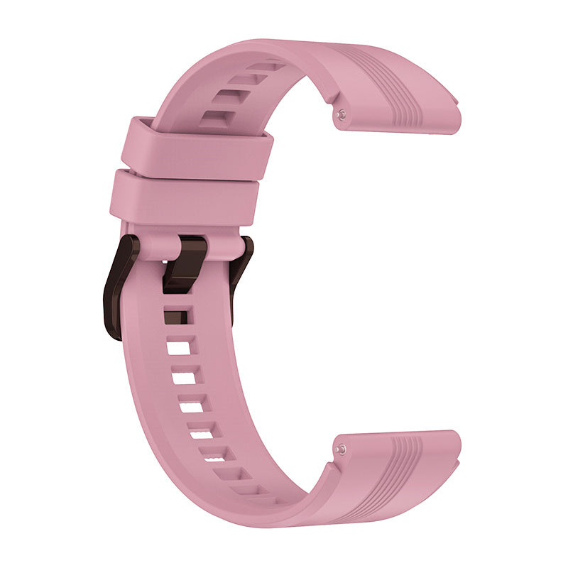 For Honor Watch GS3 Stripe Design Silicone Watch Strap 22mm Replacement Wrist Band with Stainless Steel Buckle