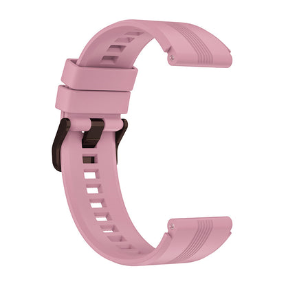 For Honor Watch GS3 Stripe Design Silicone Watch Strap 22mm Replacement Wrist Band with Stainless Steel Buckle