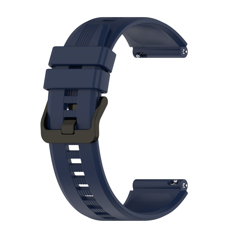 For Honor Watch GS3 Stripe Design Silicone Watch Strap 22mm Replacement Wrist Band with Stainless Steel Buckle