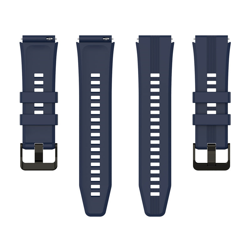 For Honor Watch GS3 Stripe Design Silicone Watch Strap 22mm Replacement Wrist Band with Stainless Steel Buckle
