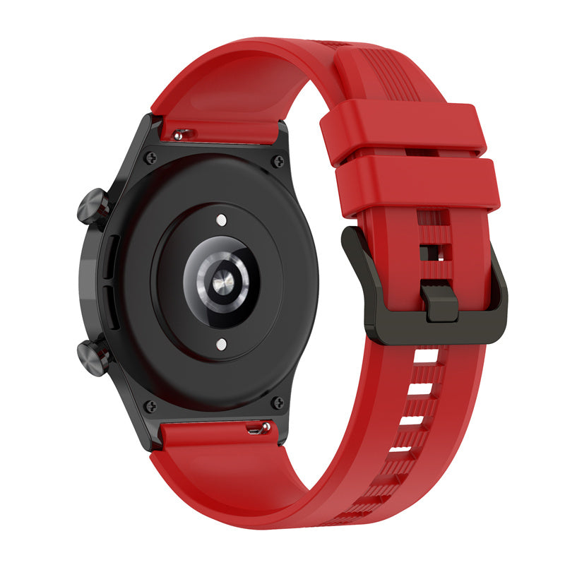 For Honor Watch GS3 Stripe Design Silicone Watch Strap 22mm Replacement Wrist Band with Stainless Steel Buckle