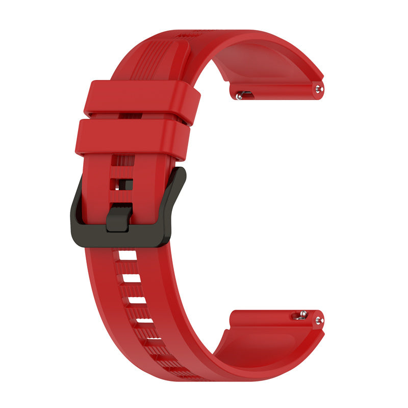 For Honor Watch GS3 Stripe Design Silicone Watch Strap 22mm Replacement Wrist Band with Stainless Steel Buckle