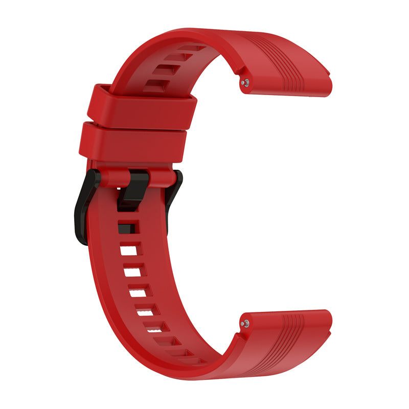 For Honor Watch GS3 Stripe Design Silicone Watch Strap 22mm Replacement Wrist Band with Stainless Steel Buckle