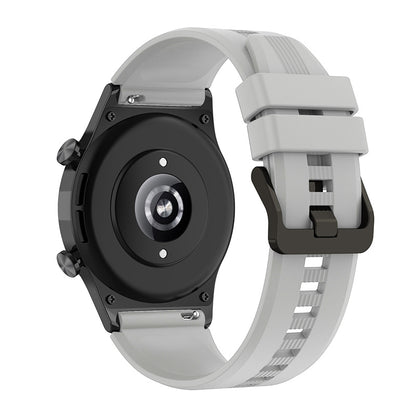 For Honor Watch GS3 Stripe Design Silicone Watch Strap 22mm Replacement Wrist Band with Stainless Steel Buckle
