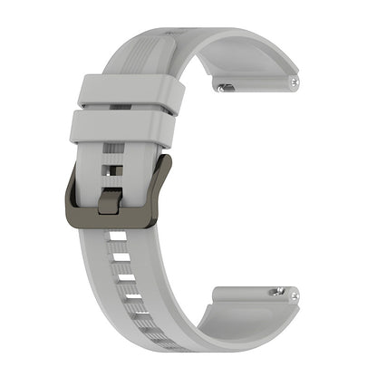 For Honor Watch GS3 Stripe Design Silicone Watch Strap 22mm Replacement Wrist Band with Stainless Steel Buckle