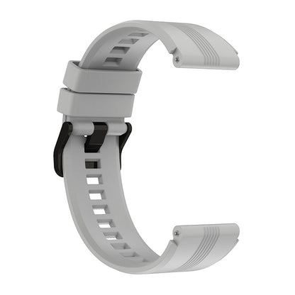 For Honor Watch GS3 Stripe Design Silicone Watch Strap 22mm Replacement Wrist Band with Stainless Steel Buckle