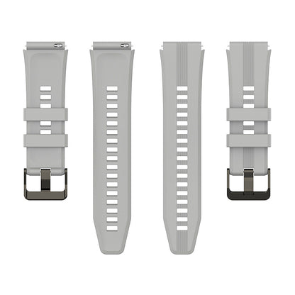 For Honor Watch GS3 Stripe Design Silicone Watch Strap 22mm Replacement Wrist Band with Stainless Steel Buckle