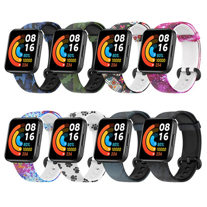 For Xiaomi Redmi Watch 2 Lite Pattern Printed Watchband Adjustable Silicone Smart Watch Strap