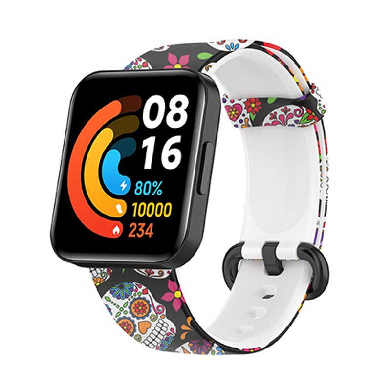 For Xiaomi Redmi Watch 2 Lite Pattern Printed Watchband Adjustable Silicone Smart Watch Strap