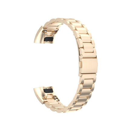 For Honor Band 4/5 Stylish Watch Band Stainless Steel 3 Beads Replacement Wrist Strap with Buckles