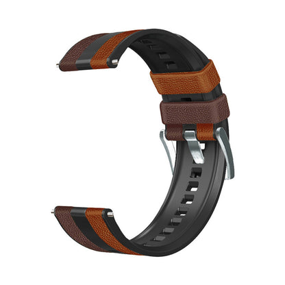 For Huawei Watch GT3/Huami Amazfit GTR3 Three Color Design 22mm Leather Coated Silicone Wrist Band Replacement Smartwatch Strap