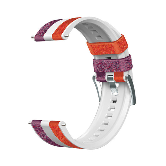 For Huawei Watch GT3/Huami Amazfit GTR3 Three Color Design 22mm Leather Coated Silicone Wrist Band Replacement Smartwatch Strap