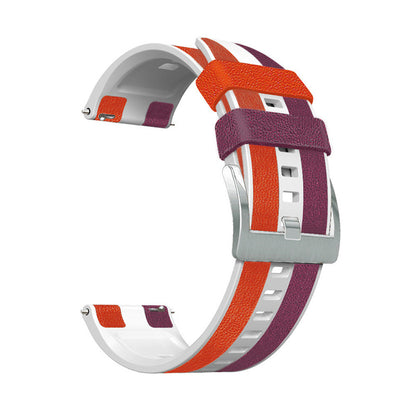 For Huawei Watch GT3/Huami Amazfit GTR3 Three Color Design 22mm Leather Coated Silicone Wrist Band Replacement Smartwatch Strap