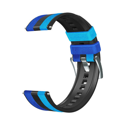 For Huawei Watch GT3/Huami Amazfit GTR3 Three Color Design 22mm Leather Coated Silicone Wrist Band Replacement Smartwatch Strap