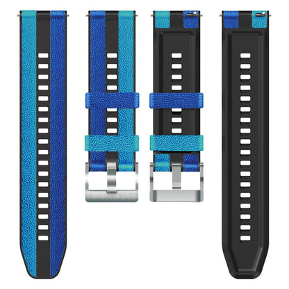 For Huawei Watch GT3/Huami Amazfit GTR3 Three Color Design 22mm Leather Coated Silicone Wrist Band Replacement Smartwatch Strap
