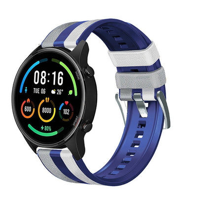 For Huawei Watch GT3/Huami Amazfit GTR3 Three Color Design 22mm Leather Coated Silicone Wrist Band Replacement Smartwatch Strap