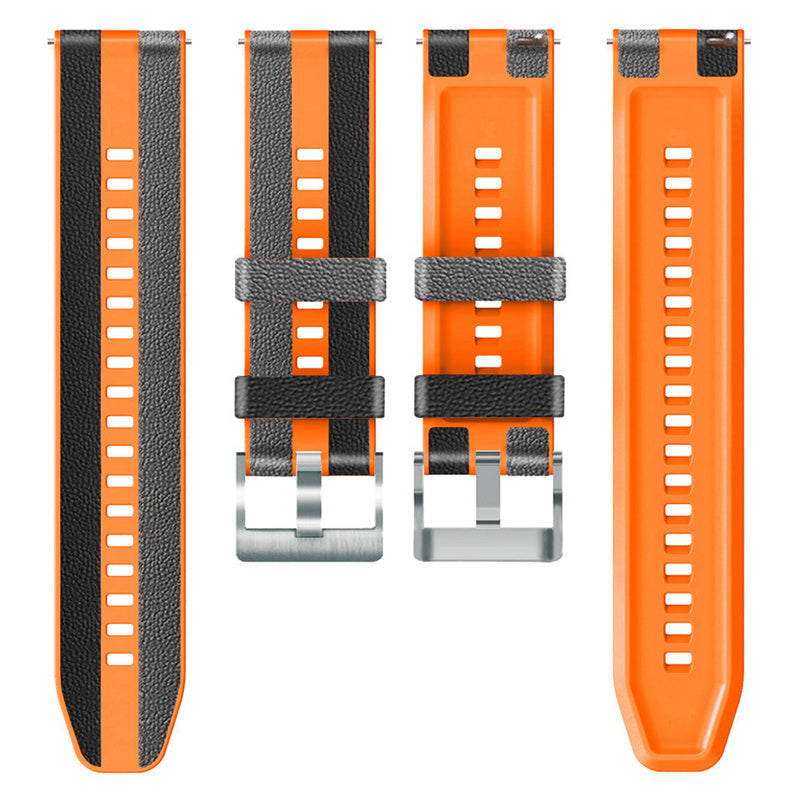 For Huawei Watch GT3/Huami Amazfit GTR3 Three Color Design 22mm Leather Coated Silicone Wrist Band Replacement Smartwatch Strap