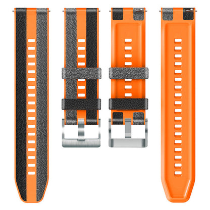 For Huawei Watch GT3/Huami Amazfit GTR3 Three Color Design 22mm Leather Coated Silicone Wrist Band Replacement Smartwatch Strap