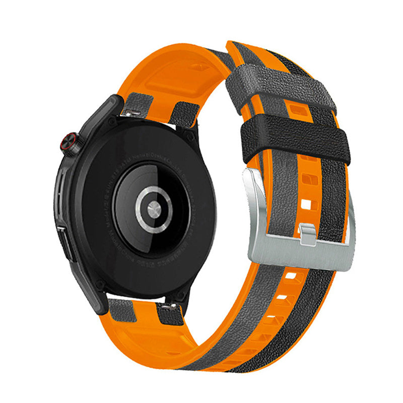 For Huawei Watch GT3/Huami Amazfit GTR3 Three Color Design 22mm Leather Coated Silicone Wrist Band Replacement Smartwatch Strap