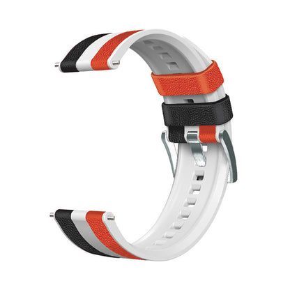 For Huawei Watch GT3/Huami Amazfit GTR3 Three Color Design 22mm Leather Coated Silicone Wrist Band Replacement Smartwatch Strap