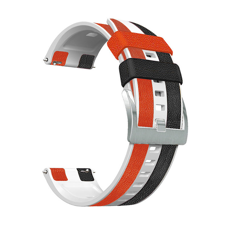 For Huawei Watch GT3/Huami Amazfit GTR3 Three Color Design 22mm Leather Coated Silicone Wrist Band Replacement Smartwatch Strap