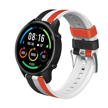 For Huawei Watch GT3/Huami Amazfit GTR3 Three Color Design 22mm Leather Coated Silicone Wrist Band Replacement Smartwatch Strap