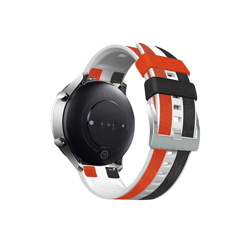 For Huawei Watch GT3/Huami Amazfit GTR3 Three Color Design 22mm Leather Coated Silicone Wrist Band Replacement Smartwatch Strap