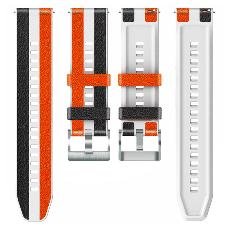 For Huawei Watch GT3/Huami Amazfit GTR3 Three Color Design 22mm Leather Coated Silicone Wrist Band Replacement Smartwatch Strap