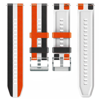 For Huawei Watch GT3/Huami Amazfit GTR3 Three Color Design 22mm Leather Coated Silicone Wrist Band Replacement Smartwatch Strap