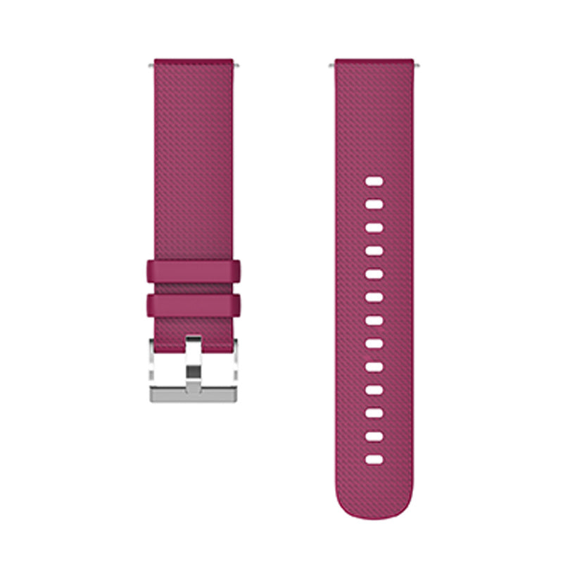 For Huawei TalkBand B5 Grid Design Soft Silicone Watch Band 18mm Replacement Strap with Silver Buckle