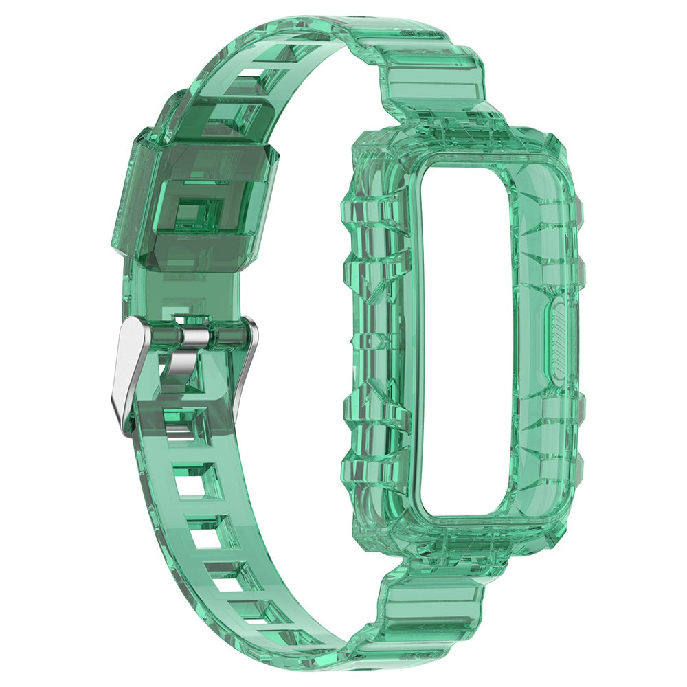 For Huawei Band 7/Band 6/Honor Band 6 Replacement Transparent TPU Watch Strap Wrist Band with Watch Case