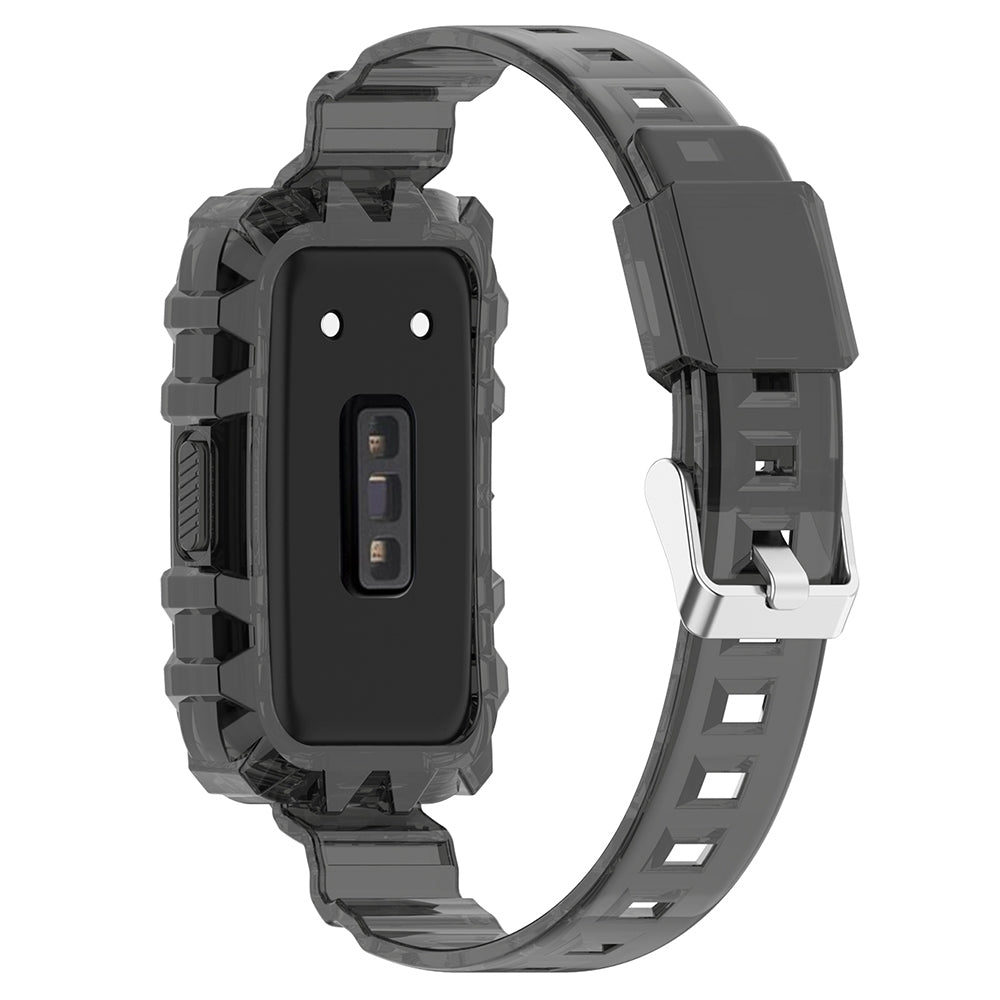 For Huawei Band 7/Band 6/Honor Band 6 Replacement Transparent TPU Watch Strap Wrist Band with Watch Case