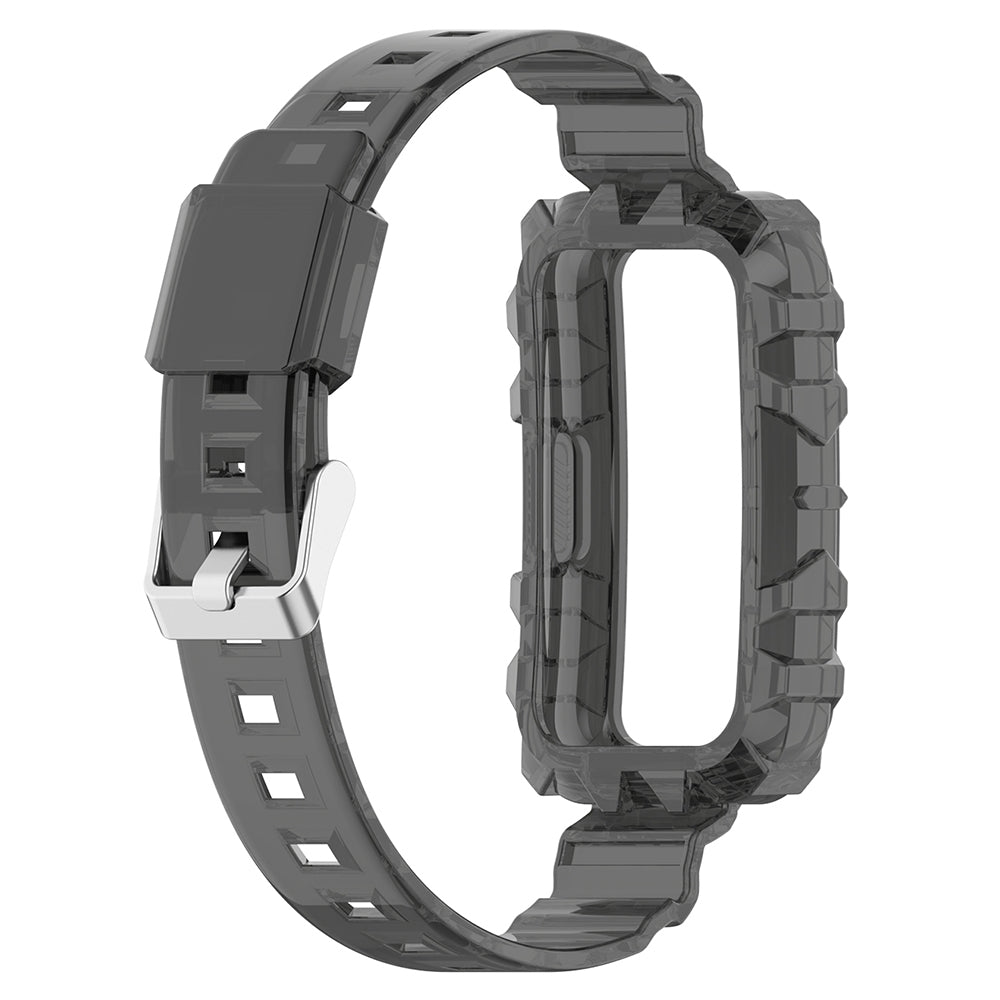 For Huawei Band 7/Band 6/Honor Band 6 Replacement Transparent TPU Watch Strap Wrist Band with Watch Case