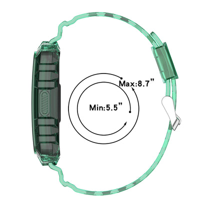 For Huawei Band 7/Band 6/Honor Band 6 Replacement Transparent TPU Watch Strap Wrist Band with Watch Case