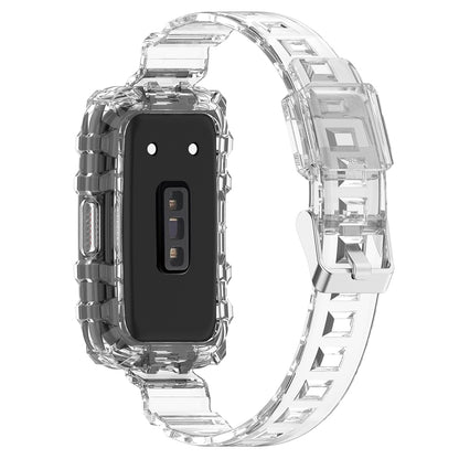 For Huawei Band 7/Band 6/Honor Band 6 Replacement Transparent TPU Watch Strap Wrist Band with Watch Case