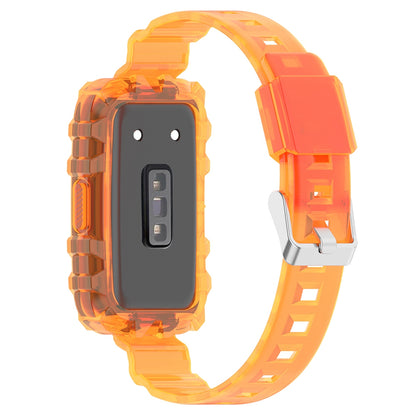 For Huawei Band 7/Band 6/Honor Band 6 Replacement Transparent TPU Watch Strap Wrist Band with Watch Case