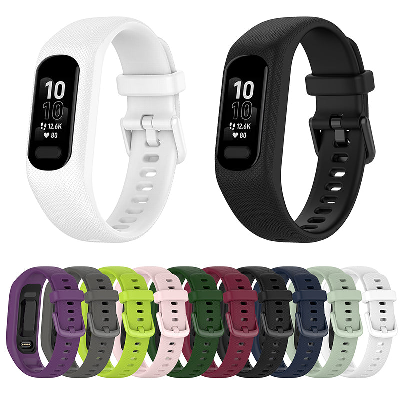 For GarminSmart 5 Wear-resistant Soft Silicone Watch Band with Case Protector Wrist Strap