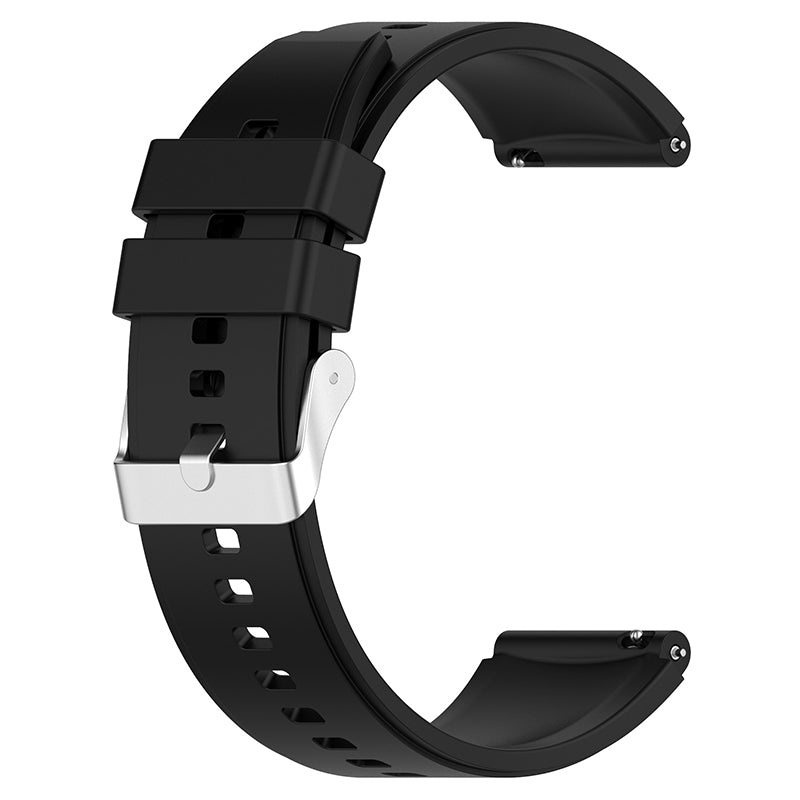 For Huawei Watch GT 3 Pro 46mm/GT 2 46mm Pro/GT 2 46mm Silicone Watch Band 22mm Adjustable Wrist Strap with Silver Pin Buckle