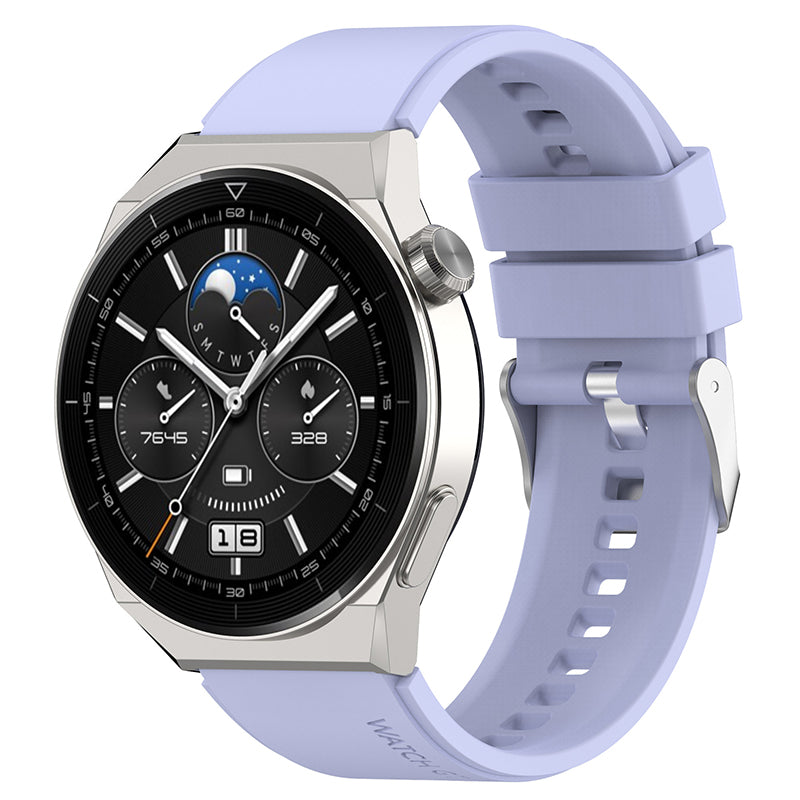 For Huawei Watch GT 3 Pro 46mm/GT 2 46mm Pro/GT 2 46mm Silicone Watch Band 22mm Adjustable Wrist Strap with Silver Pin Buckle