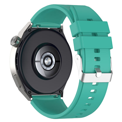 For Huawei Watch GT 3 Pro 46mm/GT 2 46mm Pro/GT 2 46mm Silicone Watch Band 22mm Adjustable Wrist Strap with Silver Pin Buckle