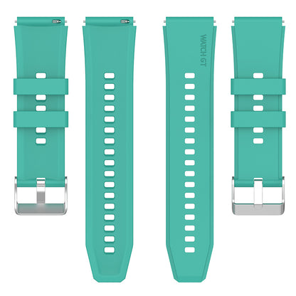 For Huawei Watch GT 3 Pro 46mm/GT 2 46mm Pro/GT 2 46mm Silicone Watch Band 22mm Adjustable Wrist Strap with Silver Pin Buckle