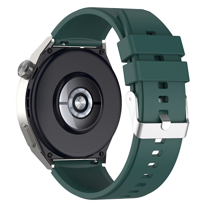 For Huawei Watch GT 3 Pro 46mm/GT 2 46mm Pro/GT 2 46mm Silicone Watch Band 22mm Adjustable Wrist Strap with Silver Pin Buckle