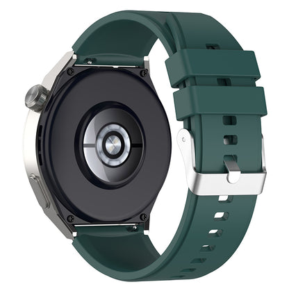 For Huawei Watch GT 3 Pro 46mm/GT 2 46mm Pro/GT 2 46mm Silicone Watch Band 22mm Adjustable Wrist Strap with Silver Pin Buckle