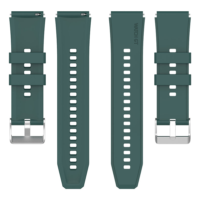 For Huawei Watch GT 3 Pro 46mm/GT 2 46mm Pro/GT 2 46mm Silicone Watch Band 22mm Adjustable Wrist Strap with Silver Pin Buckle